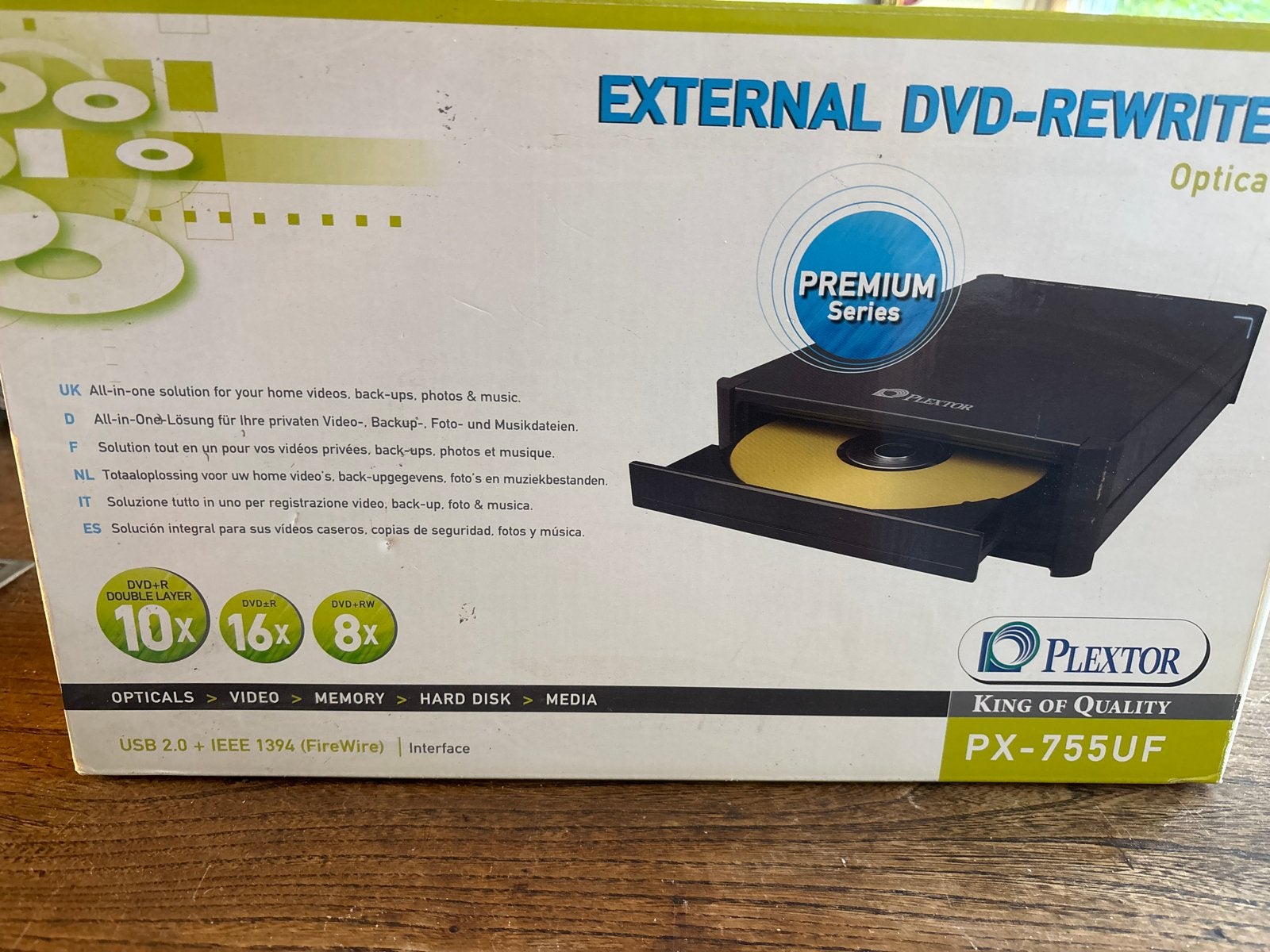 Externe DVD-Rewriter Plextor PX-755UF - Premium Series, Nieuw, Ophalen of Verzenden, Extern, Cd