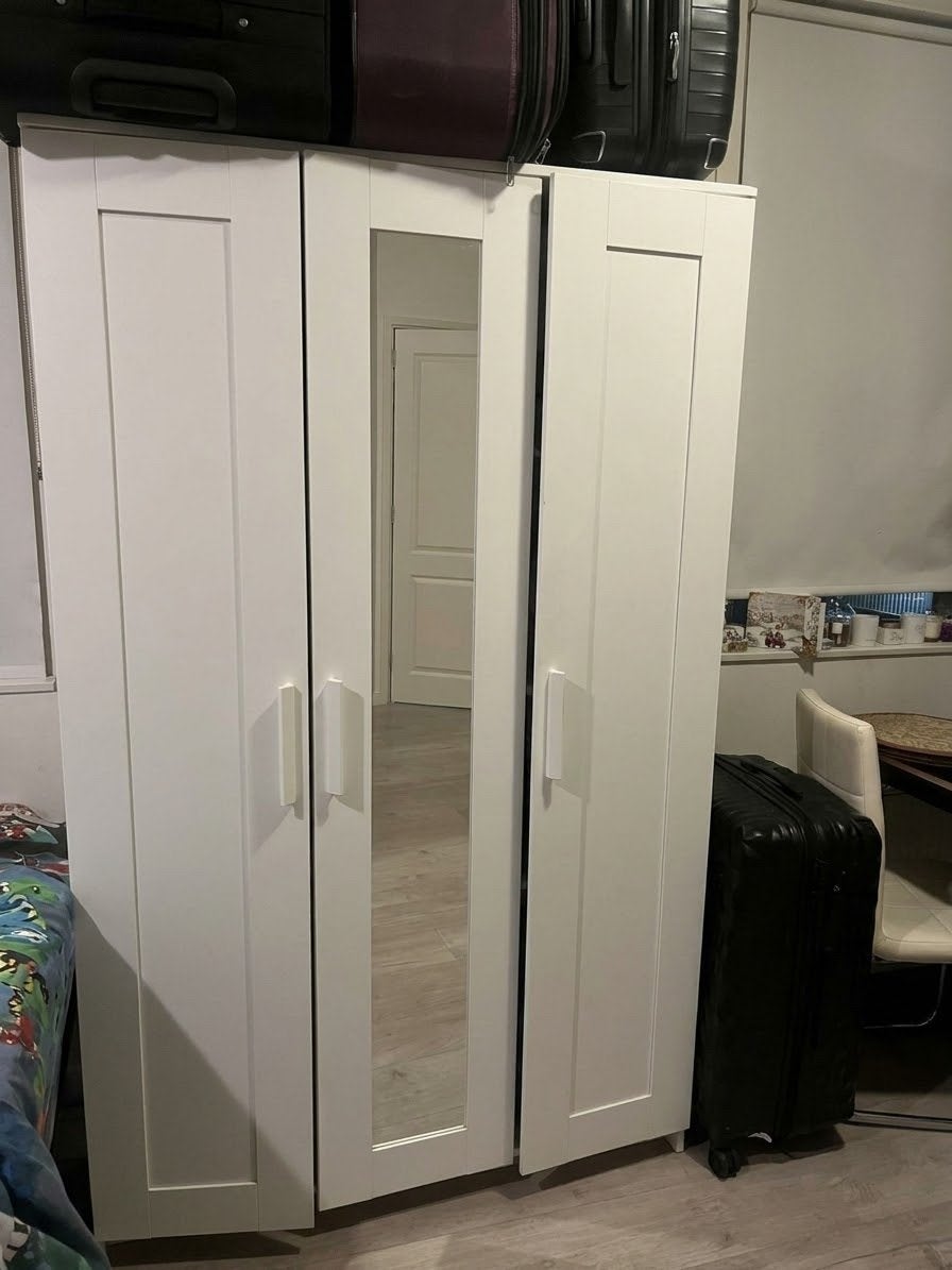 Ikea Witte 3-deurs Kledingkast, Ophalen, Gebruikt, 100 tot 150 cm, 150 tot 200 cm