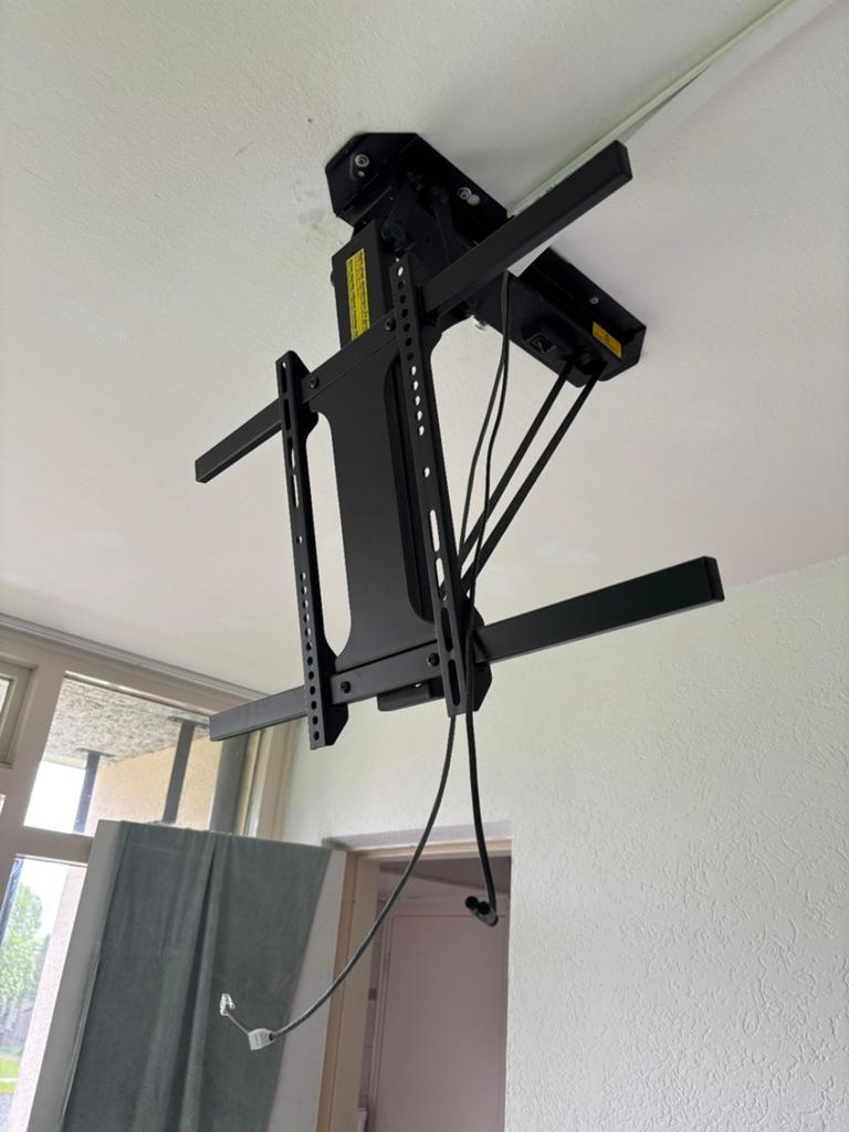 Elektrische plafondbeugel voor TV - Zwart, Ophalen of Verzenden, Nieuw
