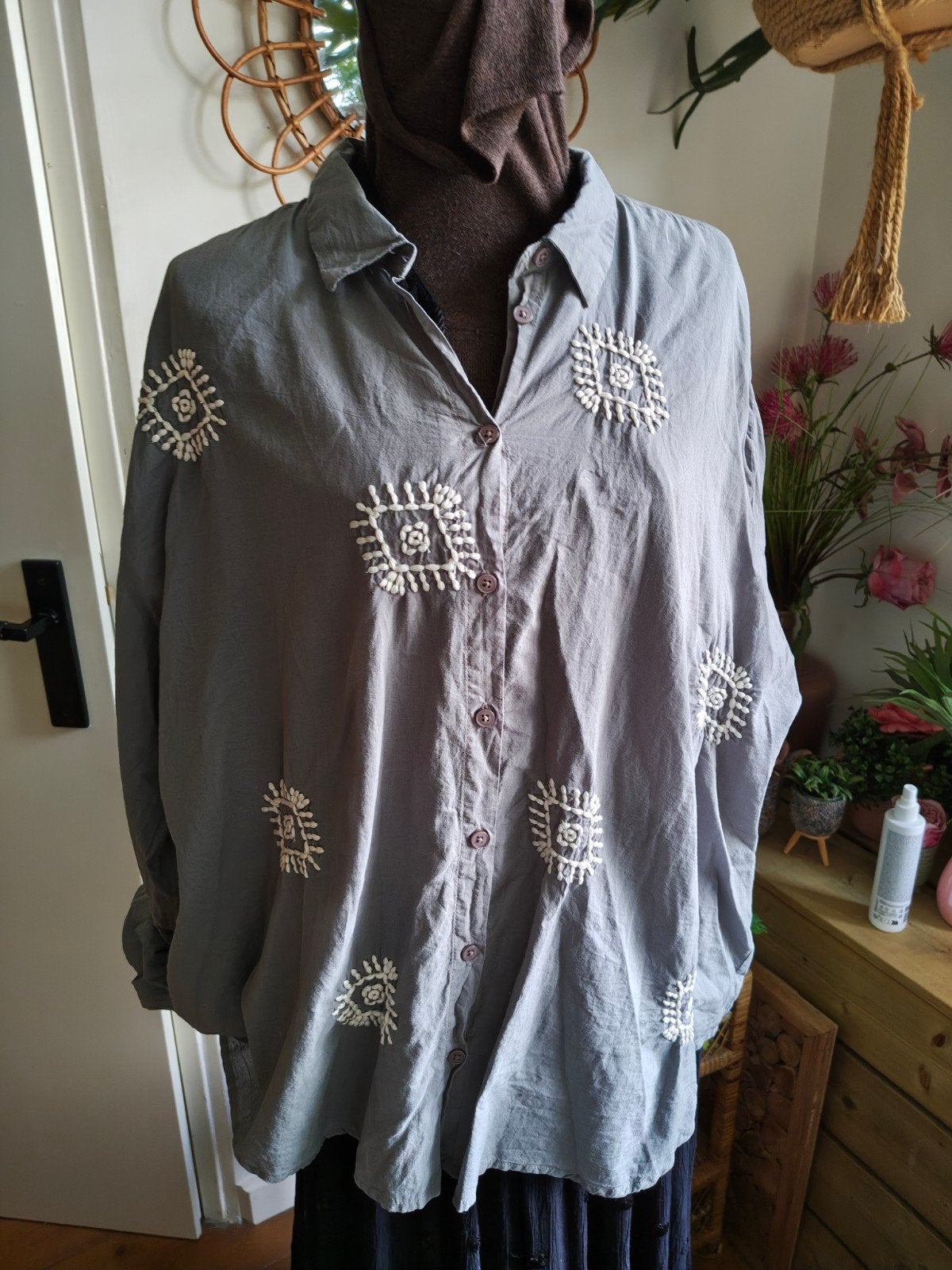 Norah blouse 46 48 grijs, Ophalen of Verzenden, Zo goed als nieuw, Maat 46/48 (XL) of groter, Grijs