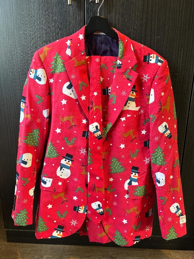 Opposuits Christmaster pak - maat 52, Kinderen en Baby's, Carnavalskleding en Verkleedspullen, Zo goed als nieuw, Jongen of Meisje