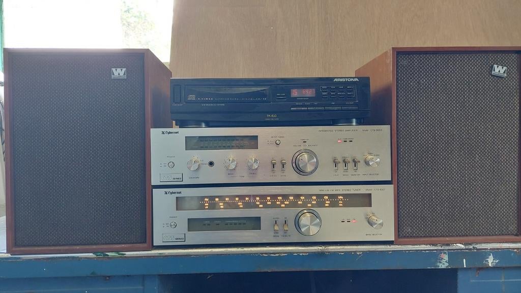 Vintage Cybernet Hifi Set met Wharfedale Denton 3 Speakers, Ophalen, Gebruikt