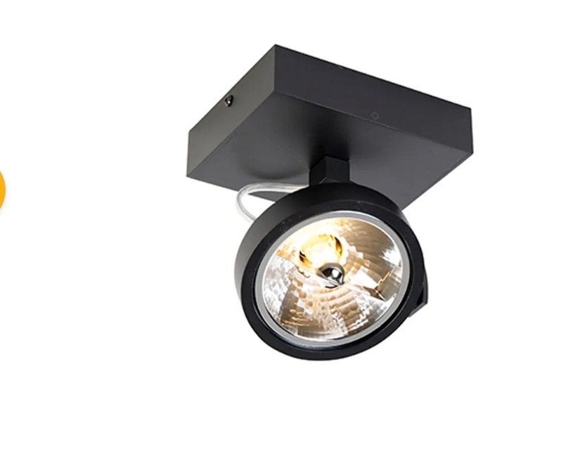 2 zwarte spots. Lamp. Wandlamp. Qazqa plafond/wand spots, Huis en Inrichting, Lampen | Spots, Ophalen of Verzenden, Zo goed als nieuw