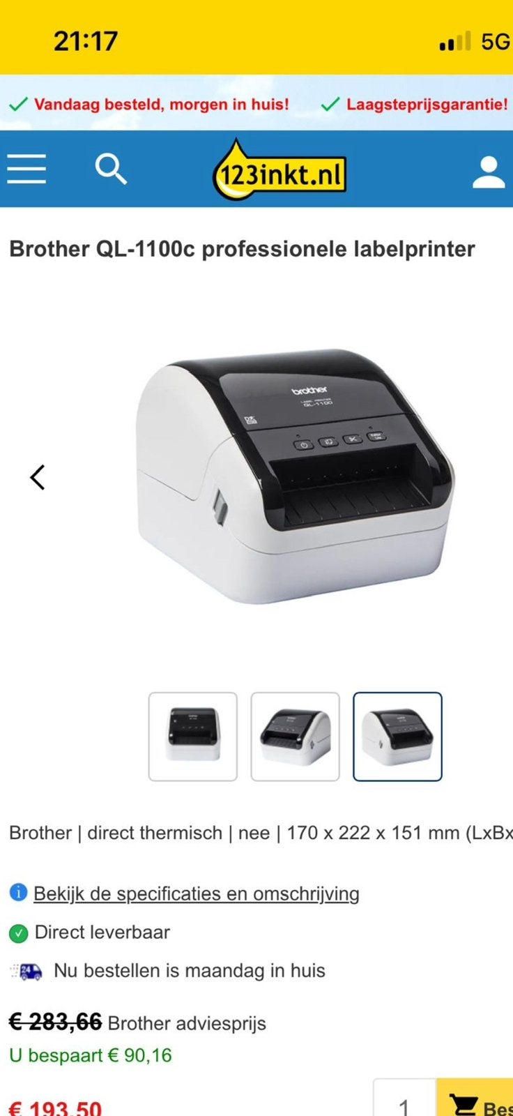 Label printer, Ophalen of Verzenden, Zo goed als nieuw