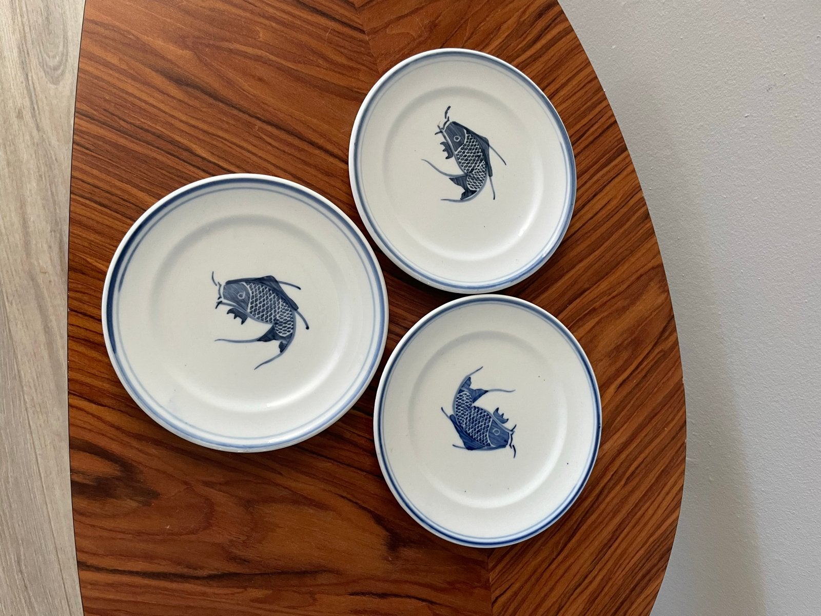 Set van 3 Vintage Koi Karper Borden - Made in China, Ophalen of Verzenden
