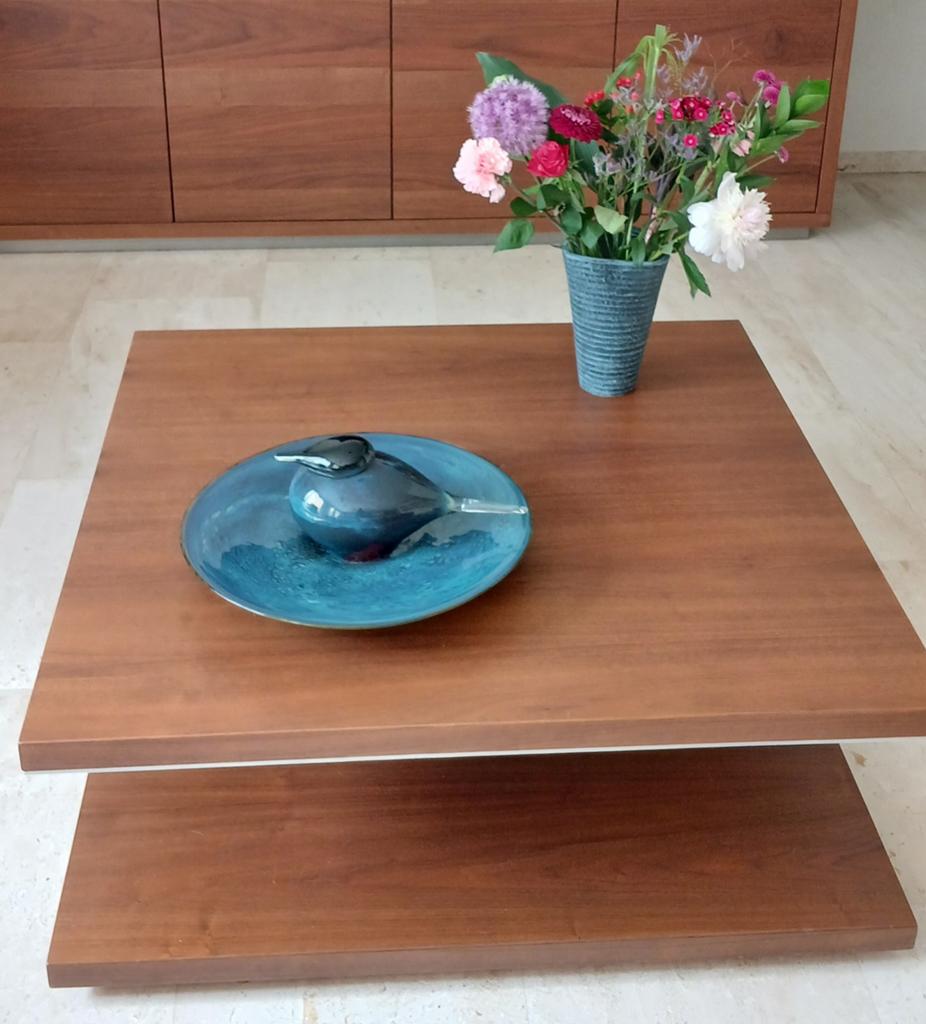 Mooie vierkante salontafel, Huis en Inrichting, Tafels | Salontafels, Ophalen, Vierkant, Zo goed als nieuw, Minder dan 50 cm