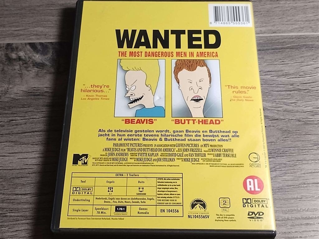 Beavis And Butt-Head Do America [DVD], Alle leeftijden, Ophalen of Verzenden, Zo goed als nieuw