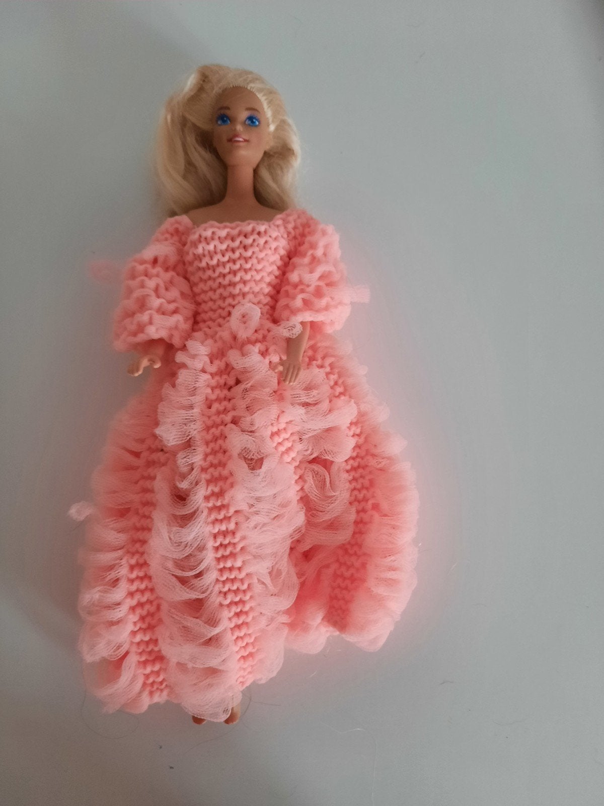 Barbie pop in roze gehaakte jurk, Ophalen, Gebruikt, Barbie