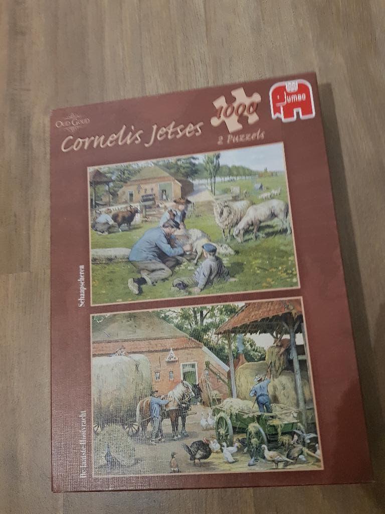 Dubbelbox puzzels Cornelis Jetskes boerderijthema's, Ophalen of Verzenden, 500 t/m 1500 stukjes, Zo goed als nieuw, Legpuzzel