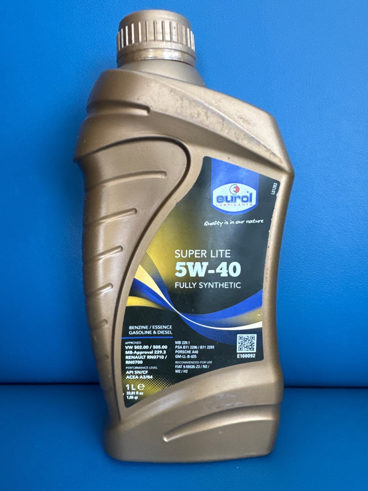 Eurol Super Lite 5W-40 Volledig Synthetische Motorolie 1L, Ophalen of Verzenden, Nieuw, Audi