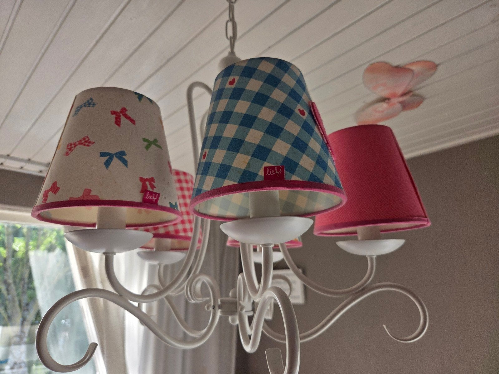 Lieve kinderlamp met vrolijke kapjes - Lief! Lifestyle, Gebruikt, Ophalen of Verzenden, Kinderlijk, vrolijk, speels, Metaal