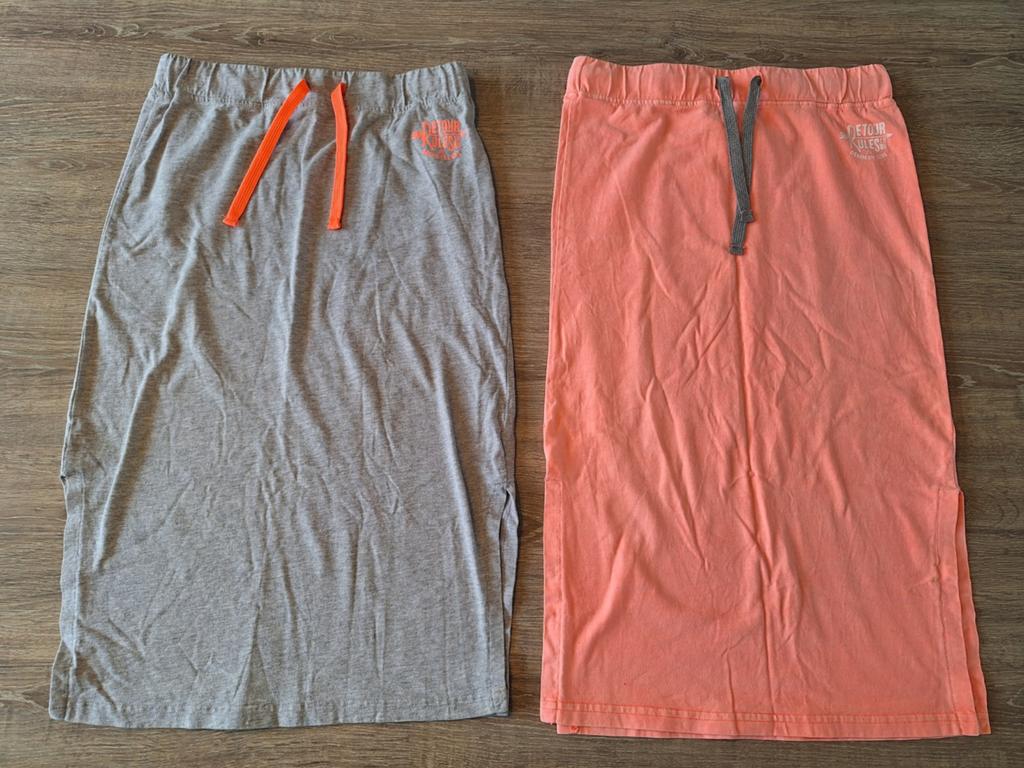Retour jeans 2 midi rokken grijs en neon mt 152 158, Gebruikt, Meisje, Ophalen of Verzenden, Jurk of Rok