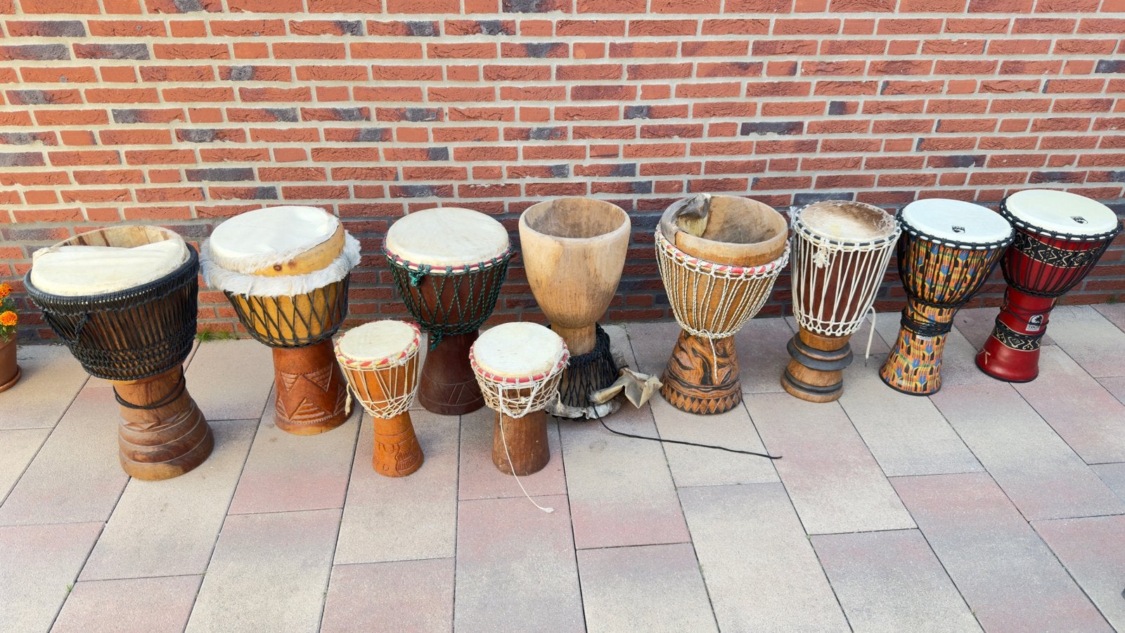 Diverse Djembe Collectie: Hout & Synthetisch, Groot & Klein, Ophalen, Gebruikt, Overige merken