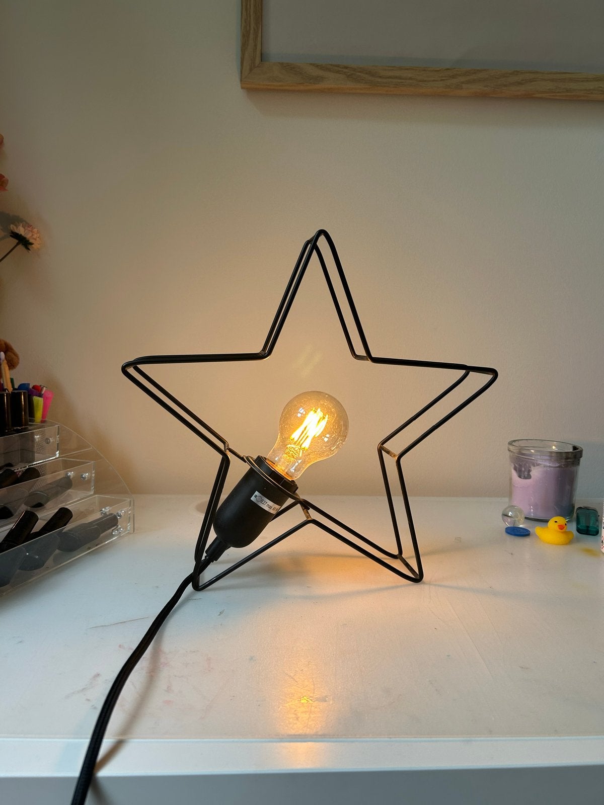 Karwei Tafellamp Ster - Zwart Metaal, Ophalen, Zo goed als nieuw, Metaal, Minder dan 50 cm