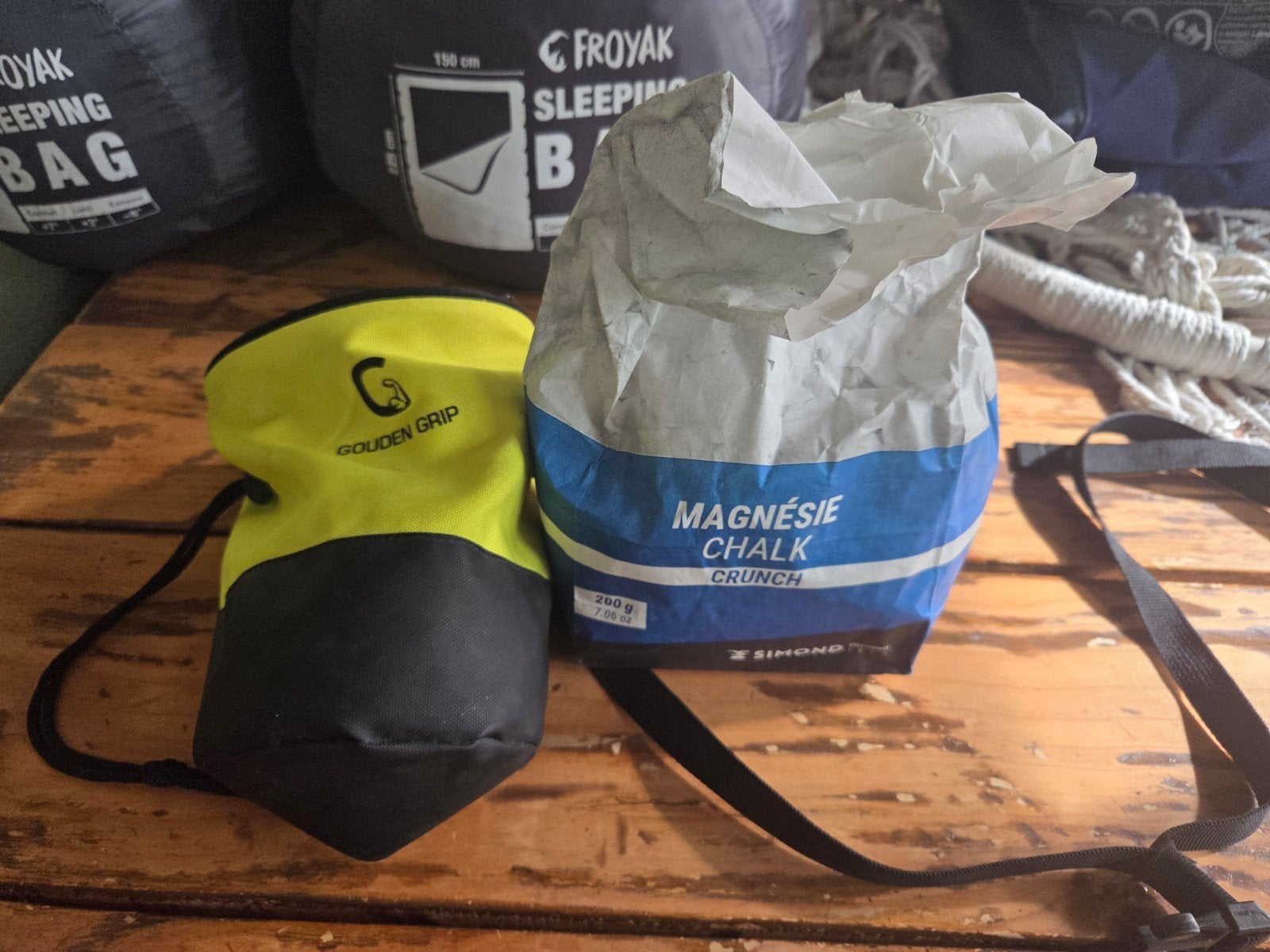 ZGAN Gouden Grip Pofzak Klimmen + zak krijt, Ophalen of Verzenden, Zo goed als nieuw, Klimsport-accessoire