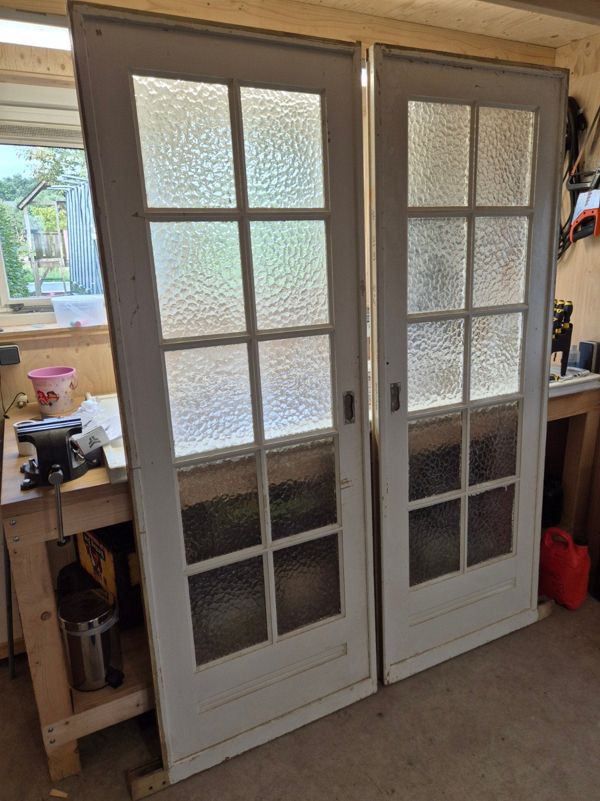 Ensuitedeuren met glas 212,5 x 77,5 cm, Ophalen, Gebruikt, Minder dan 80 cm, Binnendeur