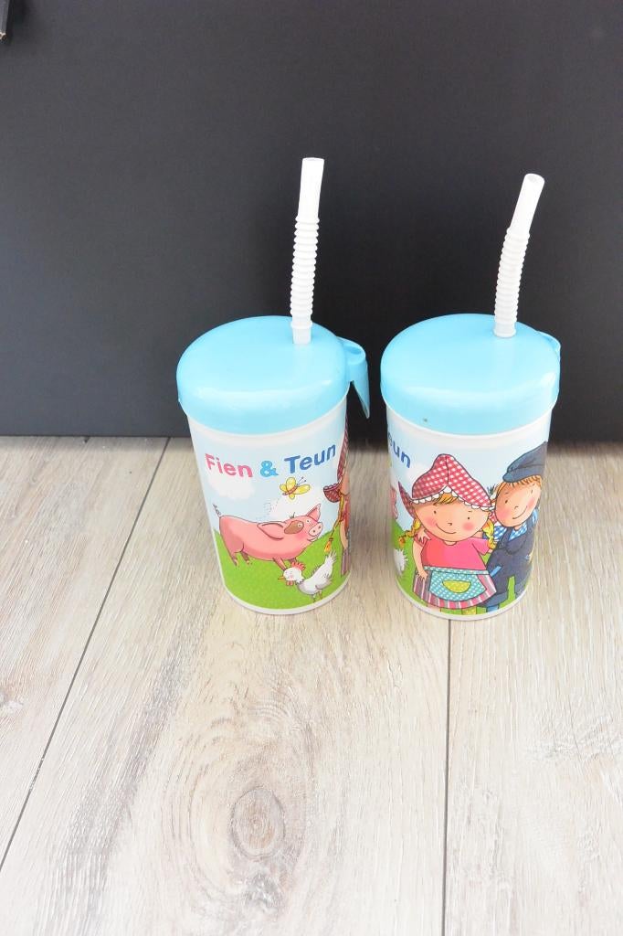 2 Fien & Teun bekers, Ophalen of Verzenden, Gebruikt