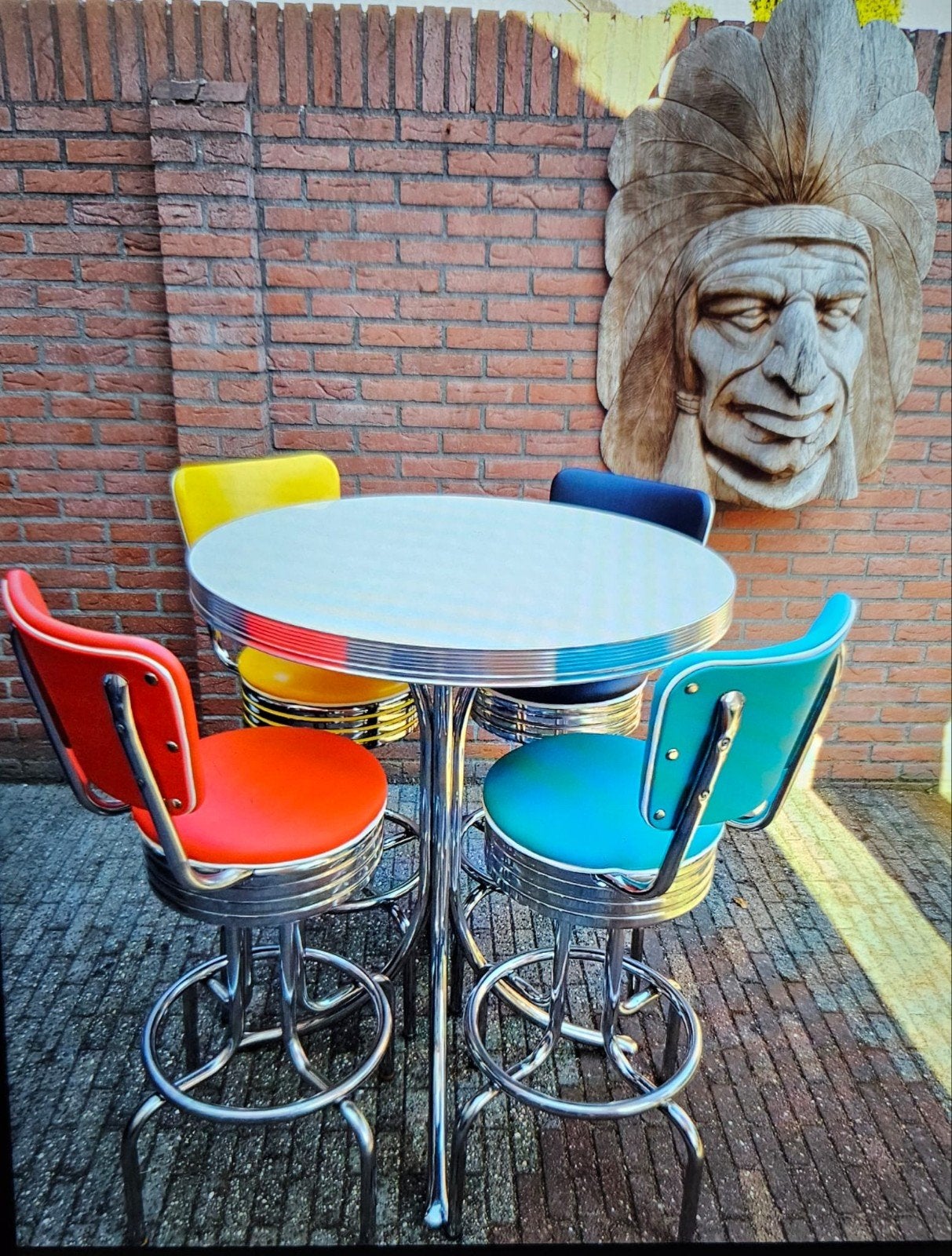 FIFTIES SIXTIES AMERIKAANSE BARKRUKKEN BEL AIR BARTAFEL, Huis en Inrichting, Barkrukken, Ophalen, 60 tot 90 cm, Met voetsteun