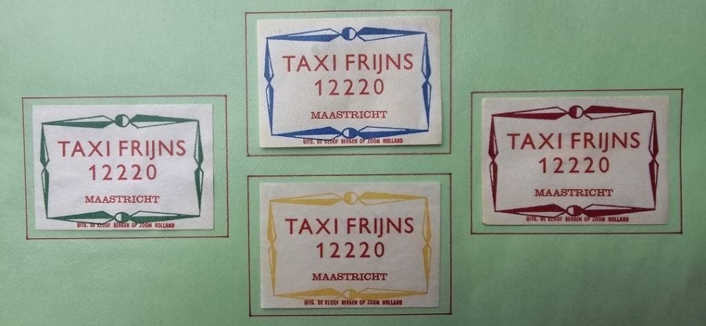 Taxi Frijns 12220 te Maastricht, Ophalen of Verzenden, Zo goed als nieuw, Luciferdoosjes of -merken