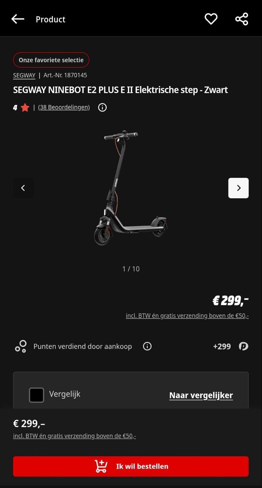 Segway Ninebot E2 Plus Elektrische Step, Ophalen, Zo goed als nieuw, Elektrische step (E-scooter), Segway Ninebot