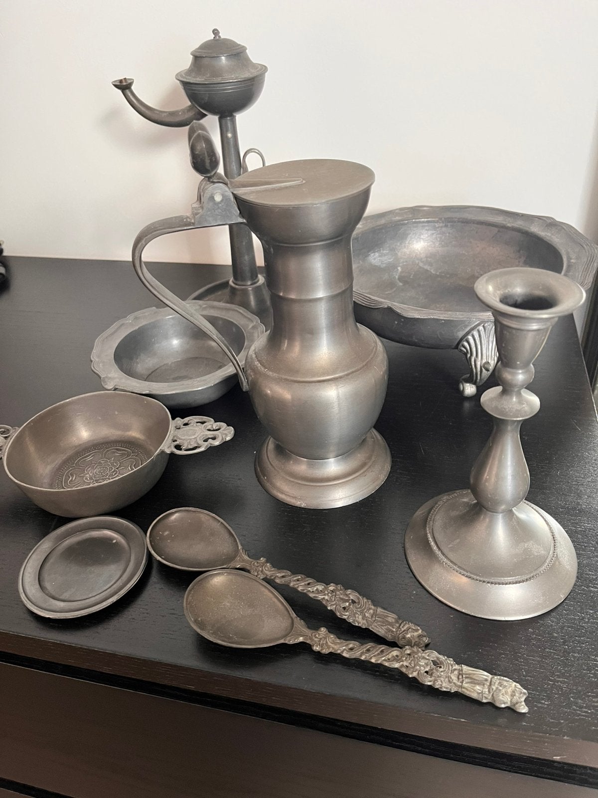 Collectie tinnen voorwerpen, Antiek en Kunst, Ophalen of Verzenden