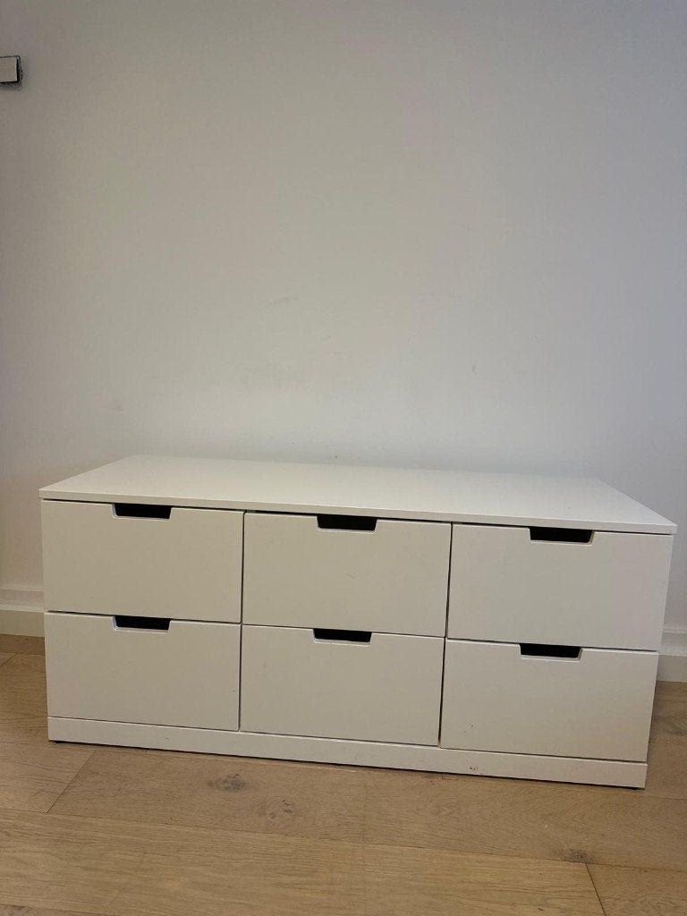 IKEA NORDLI ladekast met 6 laden, wit, Ophalen, Overige materialen, Gebruikt, 100 tot 150 cm