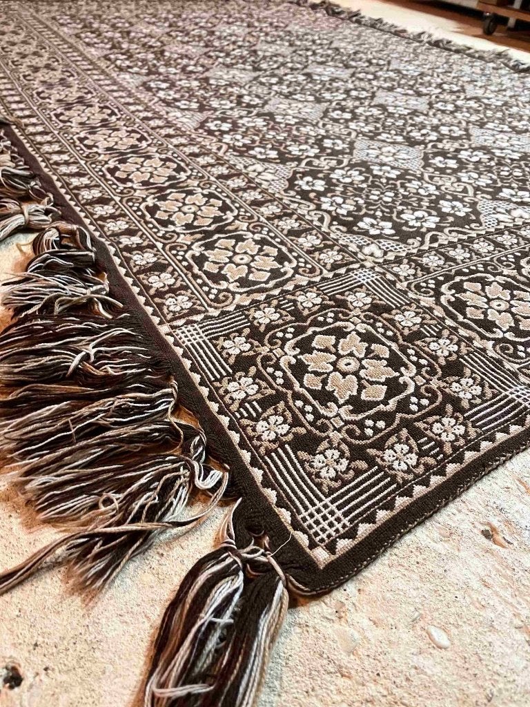 Grand foulard / sprei bruintinten reversibel 245/148 cm, Huis en Inrichting, Woonaccessoires | Plaids en Woondekens, Gebruikt