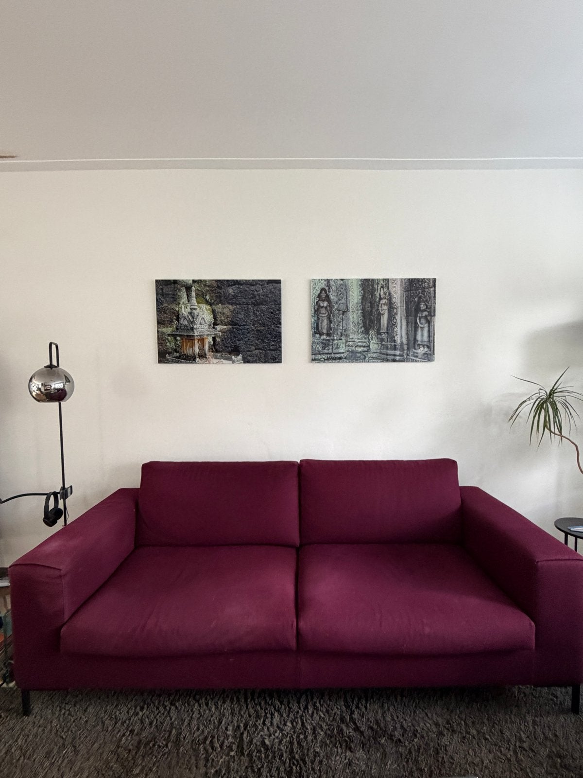 Mooie stoffen bank, vilt wol,  af te halen, Ophalen, Gebruikt, Driepersoons, 75 tot 100 cm