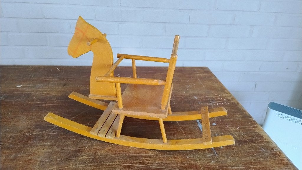 Vintage Poppenhobbelpaard., Verzamelen, Ophalen, Gebruikt, Accessoires