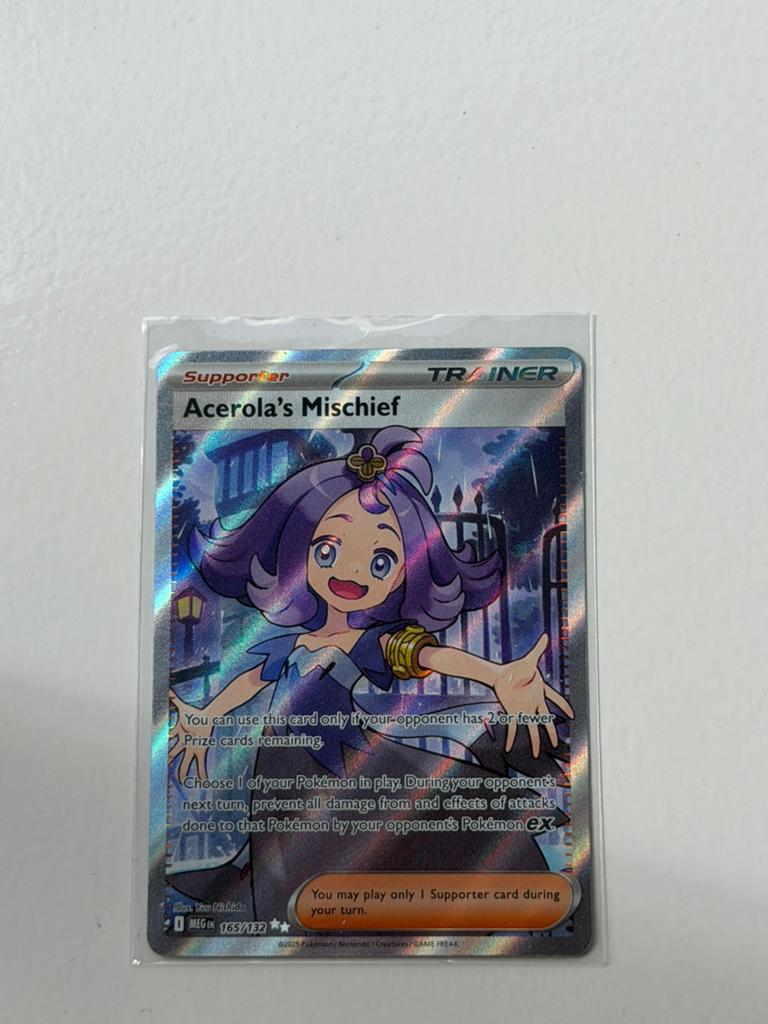 Pokemon acerola’s mischief mega evolution 165/132, Hobby en Vrije tijd, Verzamelkaartspellen | Pokémon, Ophalen of Verzenden, Zo goed als nieuw