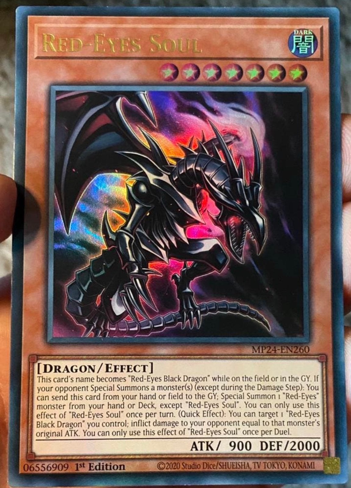 Yu-Gi-Oh! Red-Eyes Soul MP24 1st Edition !, Hobby en Vrije tijd, Verzamelkaartspellen | Yu-gi-Oh!, Ophalen of Verzenden, Zo goed als nieuw