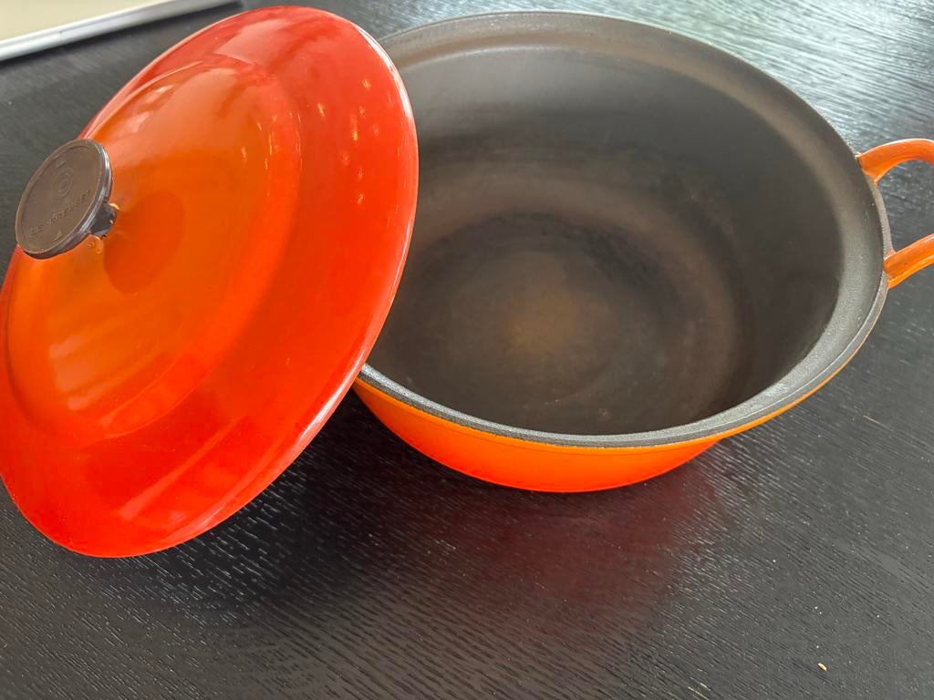 Le Creuset braadpan oranje - Gietijzeren pan, Ophalen, Gebruikt, Koekenpan of Braadpan, Gietijzer