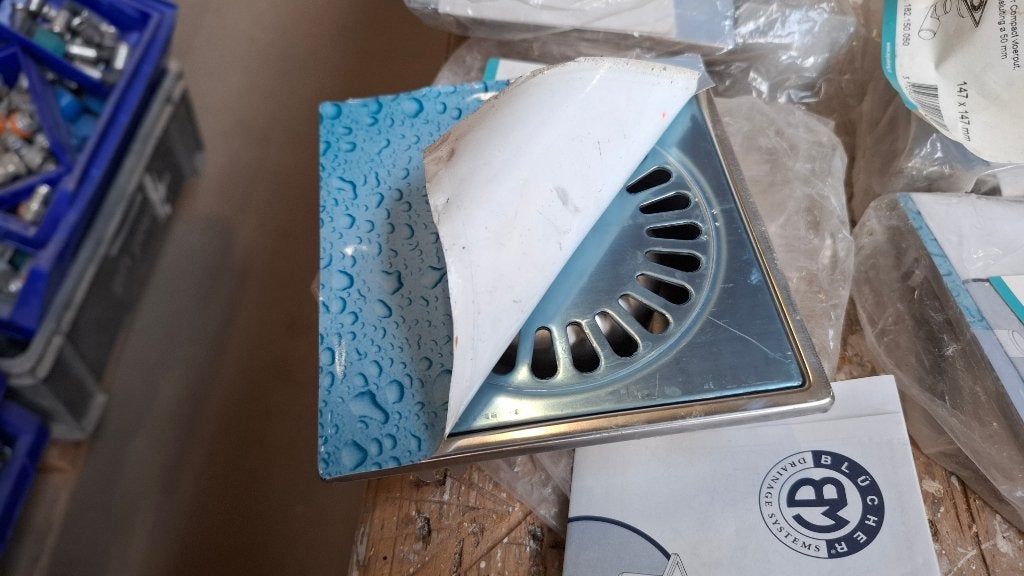 Aquaberg doucheputje 150x150mm, Ophalen, Nieuw, Rvs, Douche