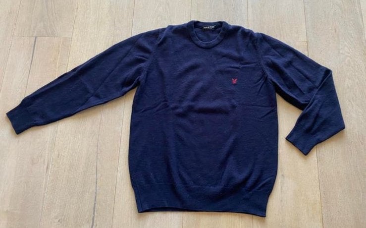 Lyle & scot m wol nieuwstaat, Ophalen of Verzenden, Zo goed als nieuw, Maat 48/50 (M), Blauw