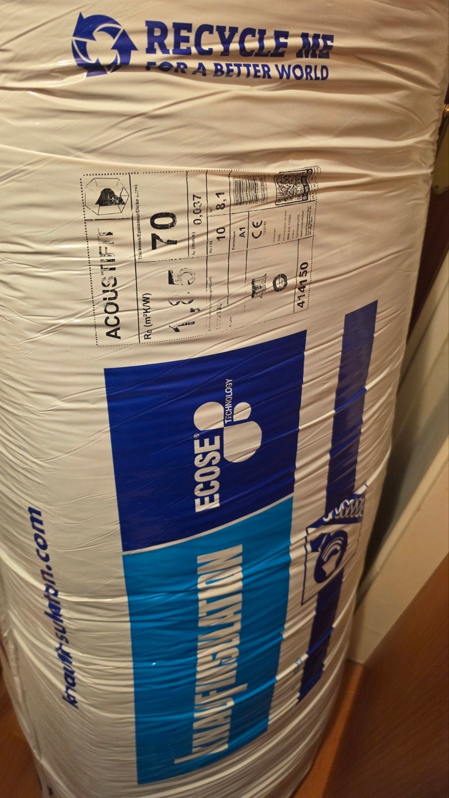 Knauf Insulation Acoustifit Glaswol - 70mm dik, 4 tot 8 cm, Vloerisolatie, Nieuw, Ophalen of Verzenden