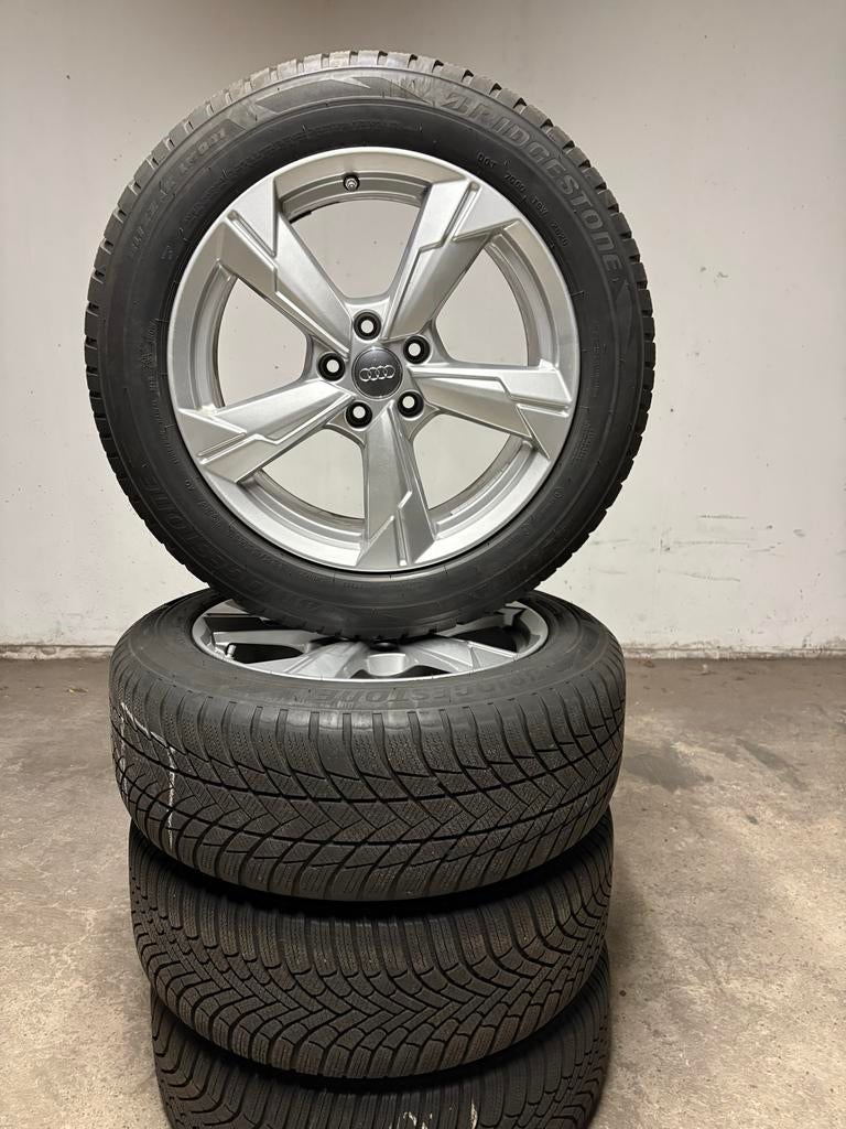 Audi 5x112 225/55/18 winterbanden TPMS, Ophalen, 18 inch, Gebruikt, Banden en Velgen