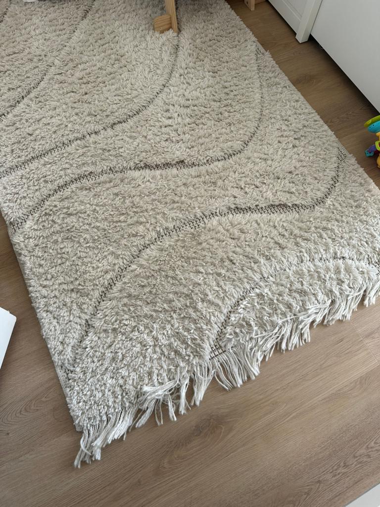 Tapijt van wehkamp hoogpolig creme, Ophalen, 150 tot 200 cm, 200 cm of meer, Zo goed als nieuw