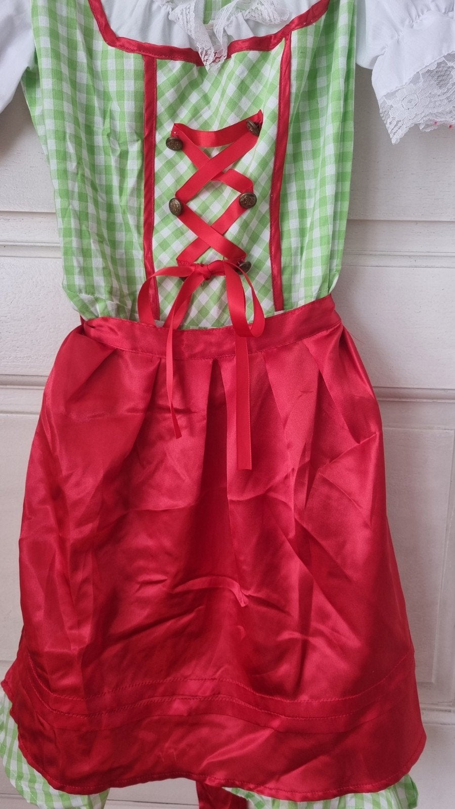 complete dirndl groen met rood mt 38 oktoberfeest trachten, Maat 38/40 (M), Ophalen of Verzenden, Kleding, Overige thema's