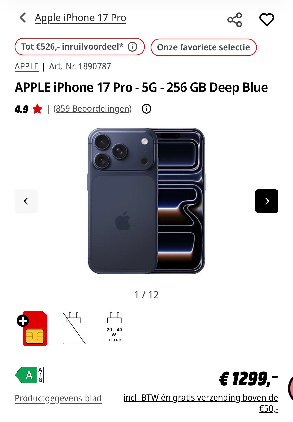 Iphone 17 pro blauw te koop, Telecommunicatie, Mobiele telefoons | Apple iPhone, Ophalen, 97 %, 128 GB, Nieuw