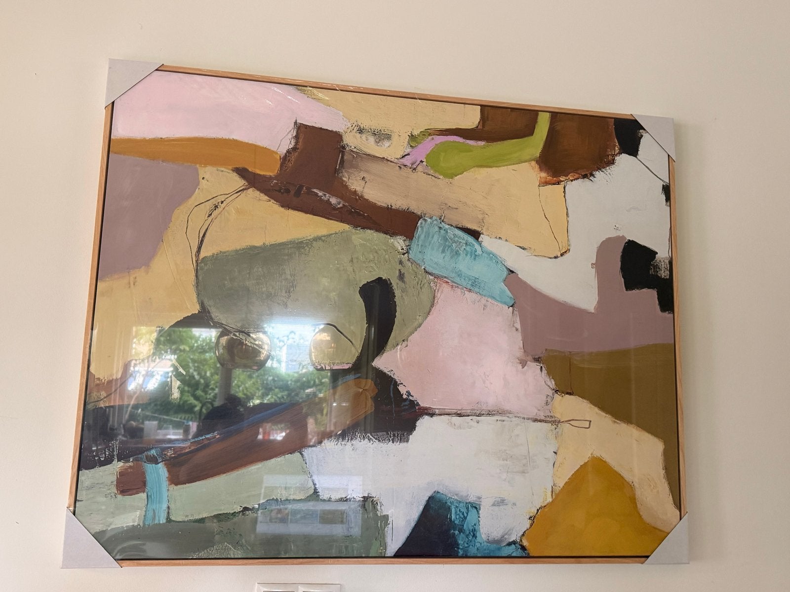 Westwing: Handgeschilderde ingelijste canvasprint - Abstract, Ophalen of Verzenden