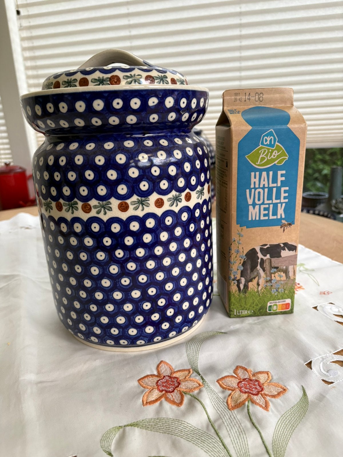 Bunzlau voorraadpot/ wekpot, Ophalen of Verzenden, Overige materialen, Pot, Bus of Blik