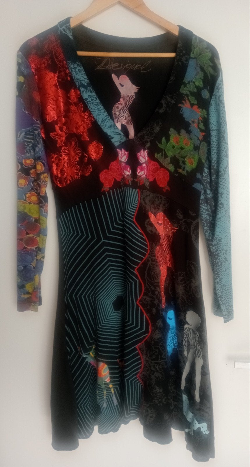 Desigual kleurrijke jurk maat XL, Overige kleuren, Maat 46/48 (XL) of groter, Ophalen of Verzenden, Zo goed als nieuw