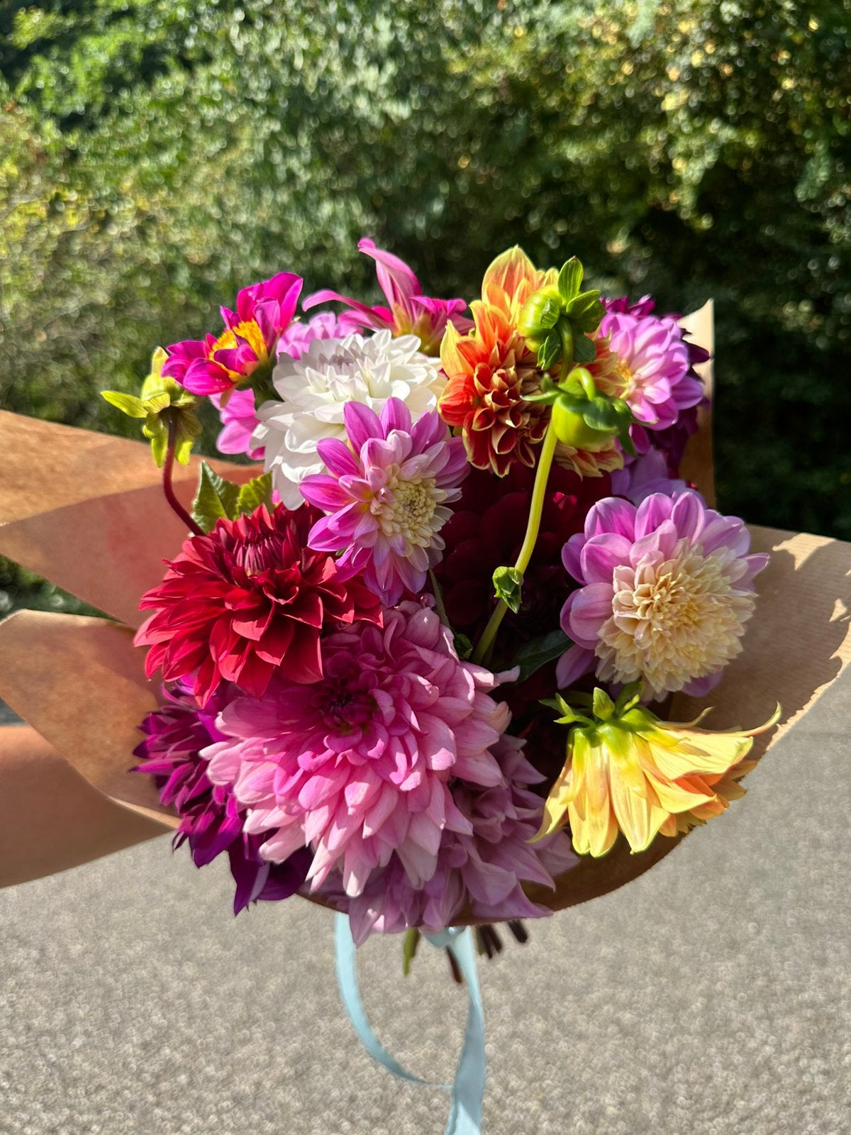 Dahlia boeket / plukboeket veldbloemen, Ophalen of Verzenden, Volle zon, Knol