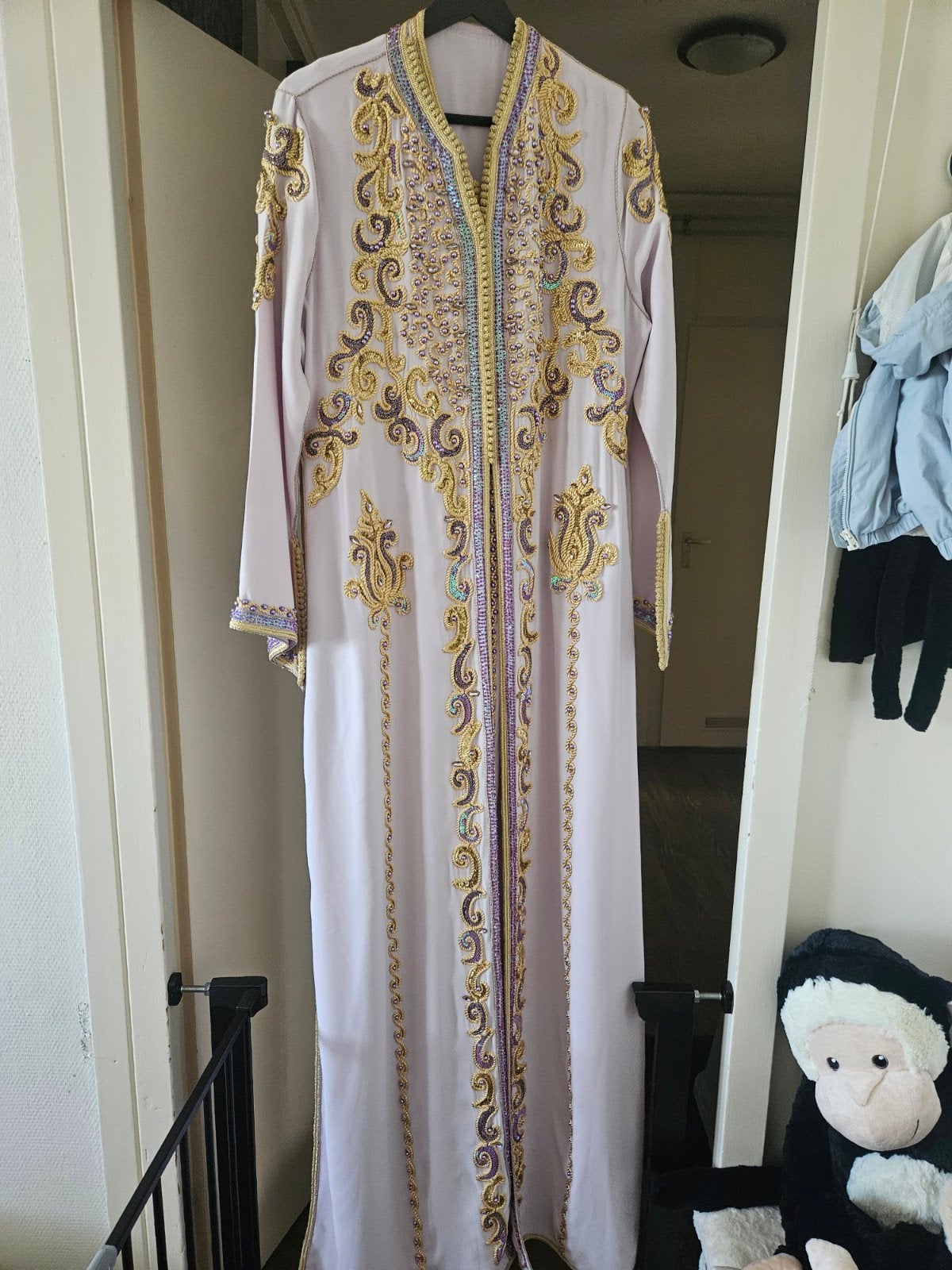 Prachtige Marokkaanse Takshita met sieraden, Maat 38/40 (M), Overige typen, Paars, Ophalen of Verzenden