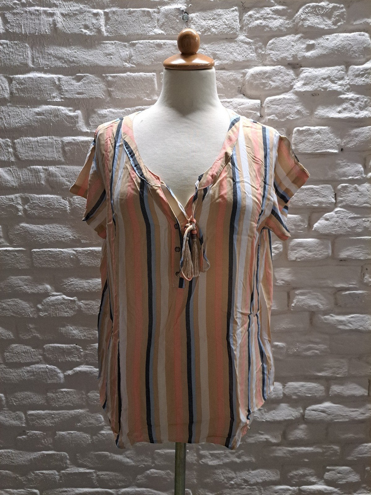 Jean Pascale Takko Fashion gestreepte blouse maat 40, Maat 38/40 (M), Zo goed als nieuw, Korte mouw, Jean Pascale