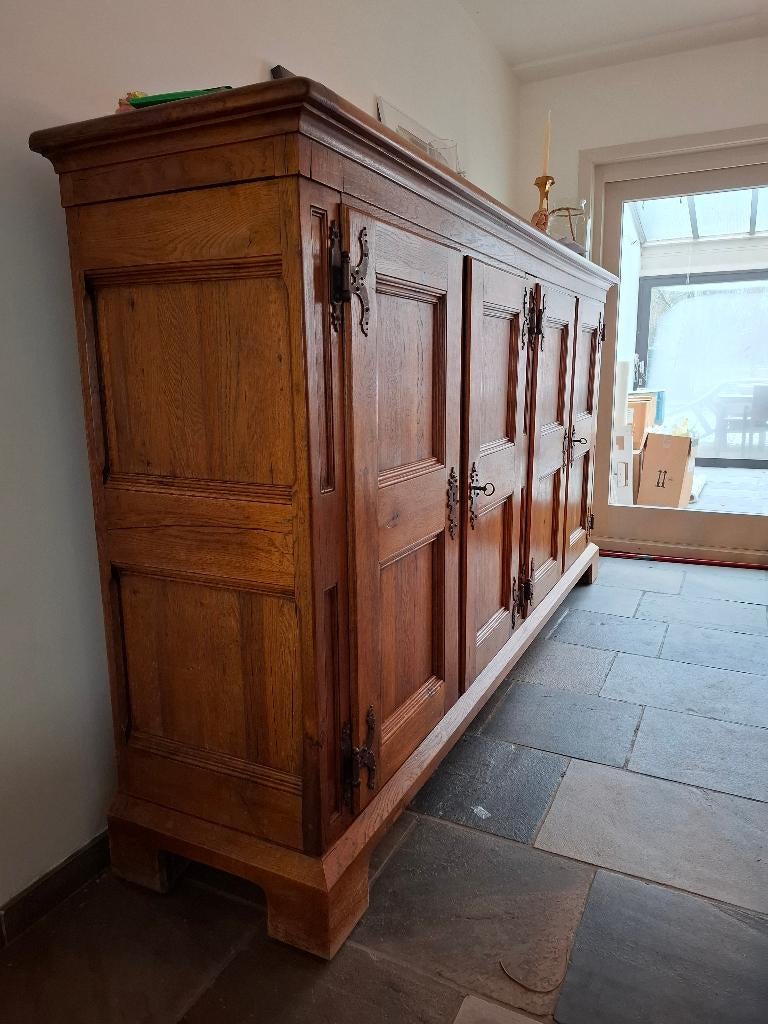 Grote massief eiken kast, Antiek en Kunst, Ophalen