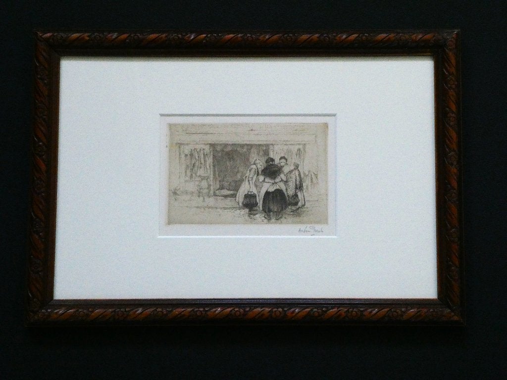 Jordaan Amsterdam ets Anton Pieck Buurpraatje uit 1933, Ets, Stadsgezicht, 27 cm, Ophalen of Verzenden