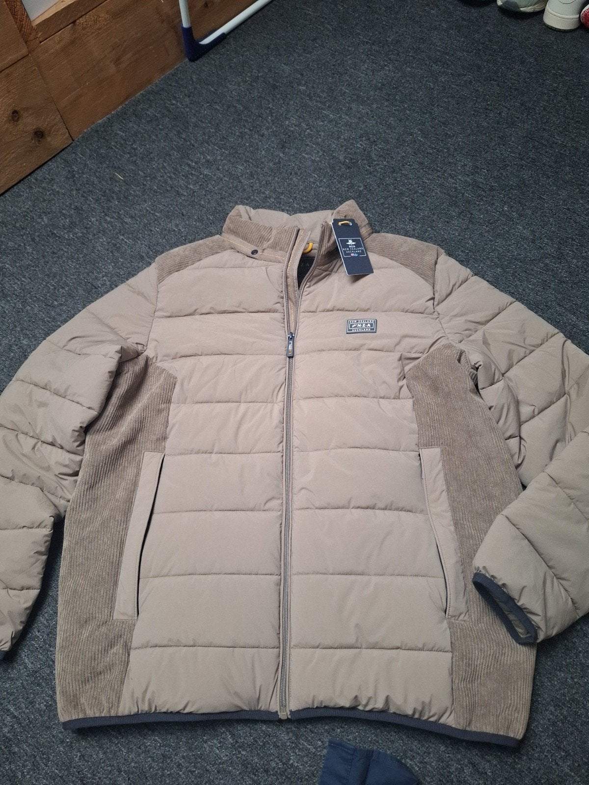 NZA XXL beige Nieuw Jack met Capuchon in Kraag, Kleding | Heren, Jassen | Winter, Nieuw, Overige maten, Ophalen of Verzenden, NZA