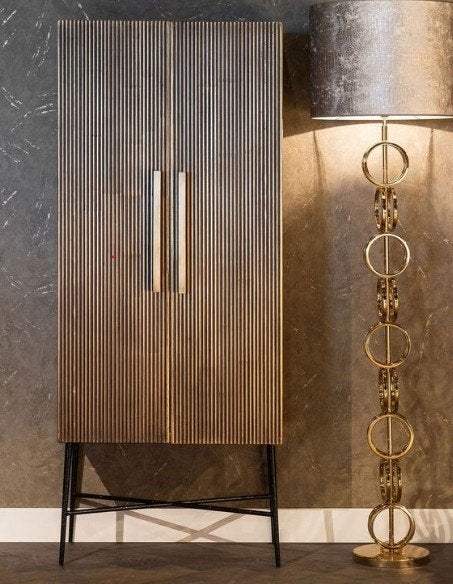 Richmond Interiors Ironville opbergkast — 182cm — Gold, Ophalen, Nieuw