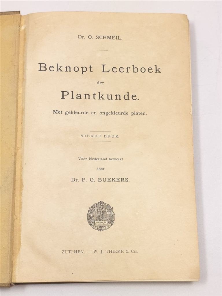 Beknopt Leerboek Plantkunde — Schmeil, Kleurenlitho's 1914, Antiek en Kunst, Antiek | Boeken en Bijbels, Ophalen of Verzenden